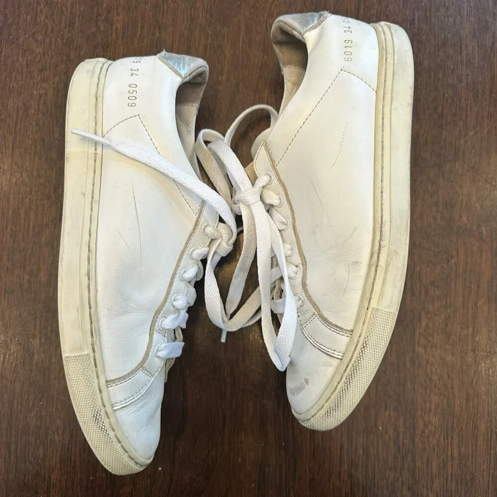 Common Projects Woman Achilles Low White Leather Sneakers Size 38